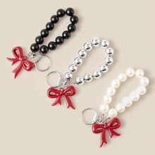 Red Bow Charm Beaded Bag Chain