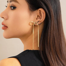 Herringbone Chain Bow Earring | Gold