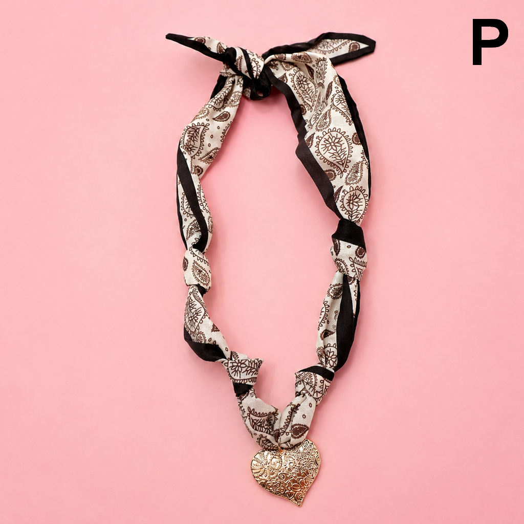 Printed Scarf Necklace