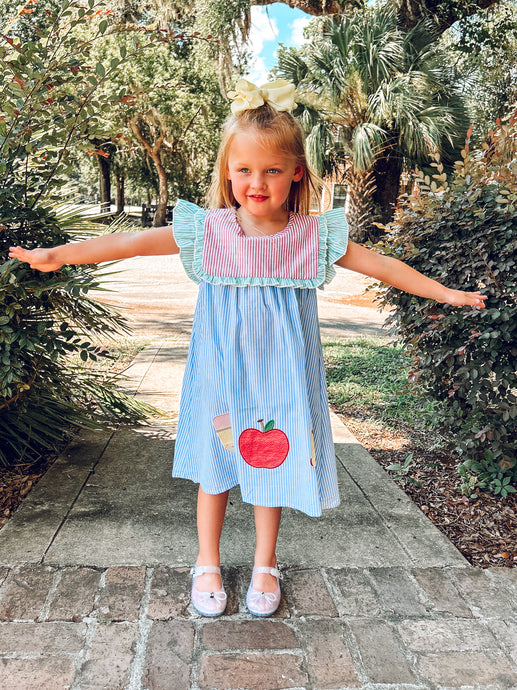 School Days Embroidered Cotton Dress