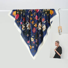 Large Floral Print Bandana | Navy