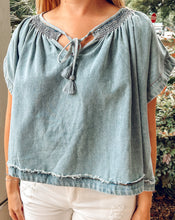 Go Flow Denim Tie Top
