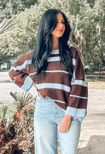 Cozy Colorblock Sweater | Blue/Brown