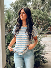 Textured Dolman Knit Top | Blue