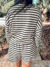 Cozy Stripe Lounge Short Set | Dark Olive