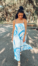 Abstract Peach Print Maxi | Blue