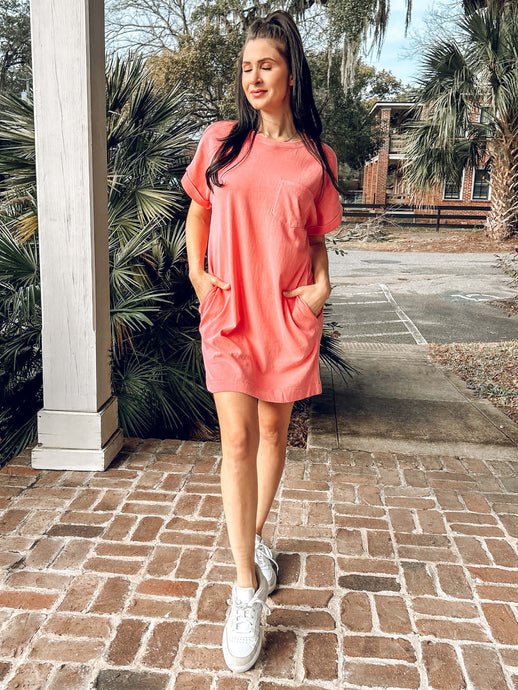 Cotton Tee Dress | Taffy Pink