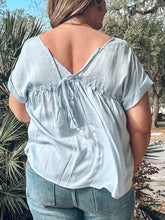 Pin Tuck Babydoll Top | Blue