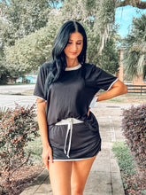 Contrast Trim Skort Set | Black/white