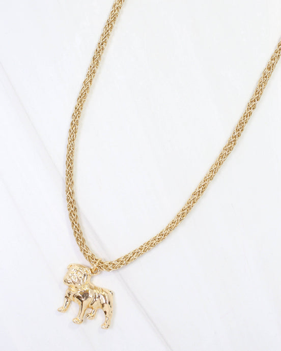 Corie Cord Necklace Standing Dog Gold: Default