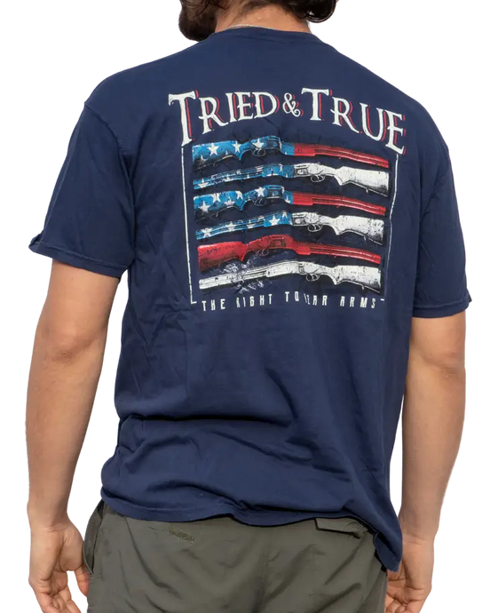 picture 1 men's Gun American Flag | Navy