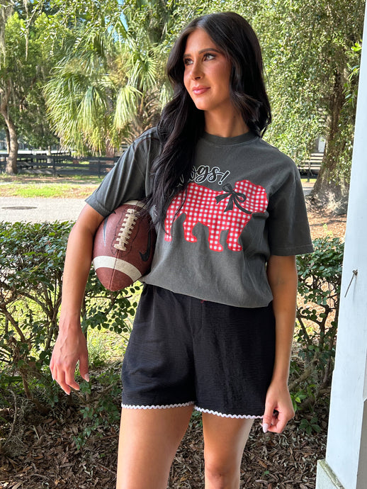 Go Dawgs Gingham Tee | Pepper