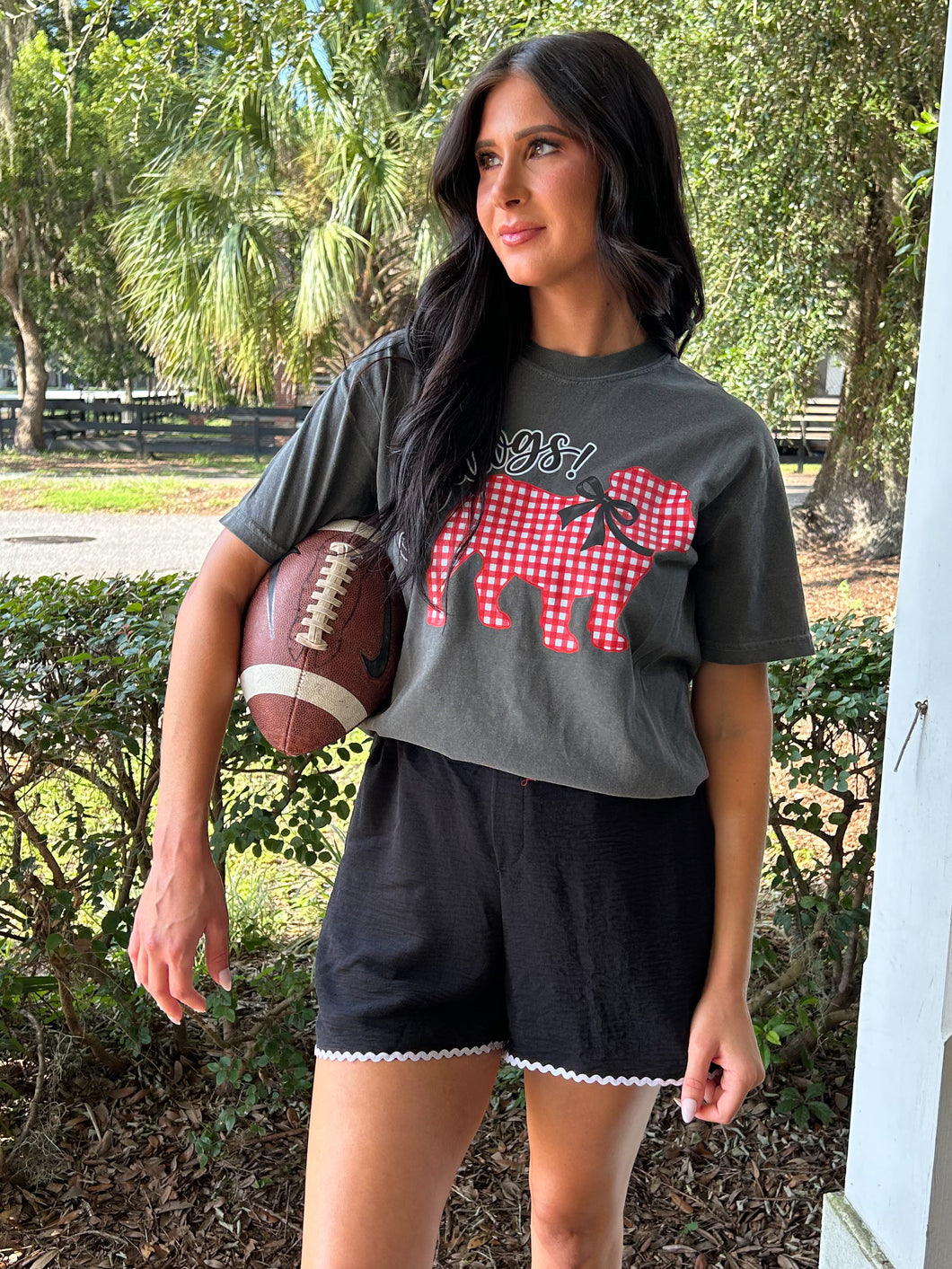 Go Dawgs Gingham Tee | Pepper