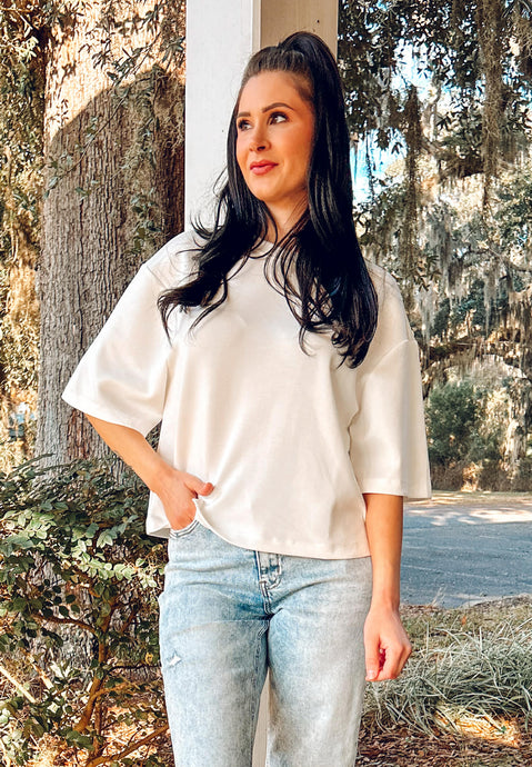 Scuba Boxy Top | White