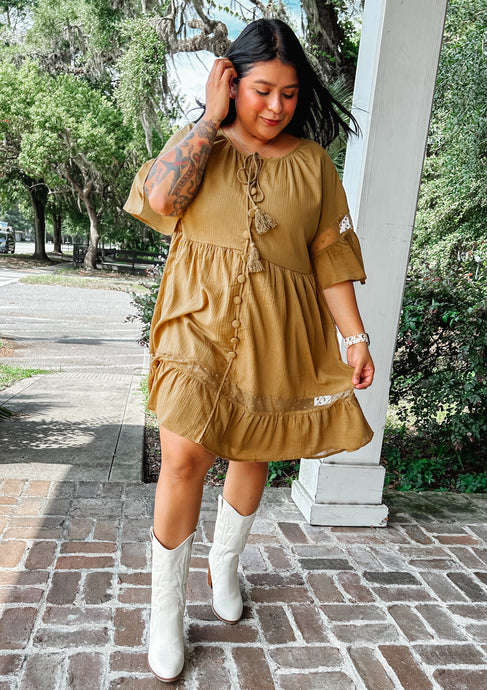 Vintage Lace Detailed Dress | Moss