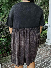 Mineral Washed Sweetheart Dress | Black