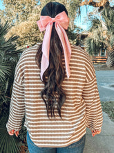 Striped Textured Henley Top | Taupe