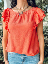 Bowen Ruffle Top | Coral