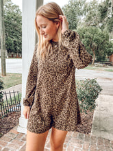 Leopard Print Long Romper | Olive