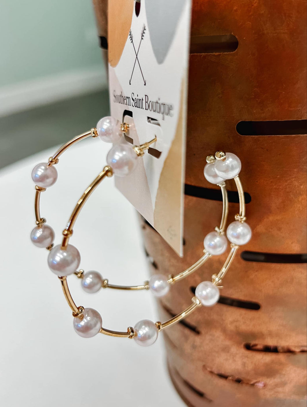 Oversize Pearl Hoops