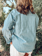 Mixed Stripe Button Up Shirt | Denim