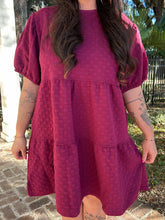 Quilted Puff Curvy Dress | Magenta