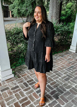 Mia Mineral Wash Curvy Dress | Black