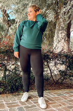 Crew Neck Scuba Sweatshirt | Deep Green