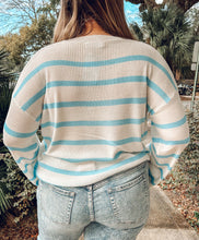 South Winter Striped Sweater | Sky