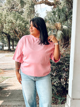 Structured Knit Boxy Top | Pink