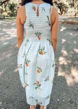 Fruit Gingham Maxi Dress | Blue
