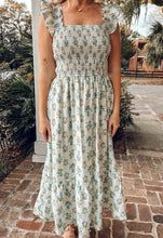 Floral Tile Smocked Dress | Blue