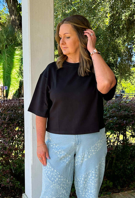 Scuba Drop Shoulder Tee | Black