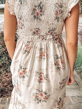 Rose Floral Printed Smocked Dress | Blush/Cream