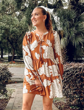 Hanna Floral Tiered Mini Dress | Caramel