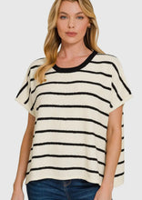 Dani Striped Oversize Sweater | Black