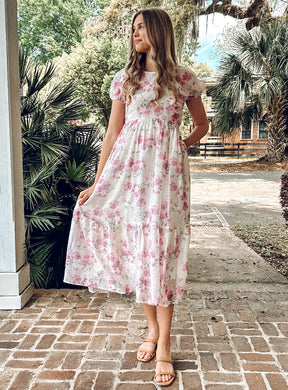 Darling Lace Up Back Dress | Pink