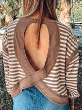 Open Back Striped Top | Mocha