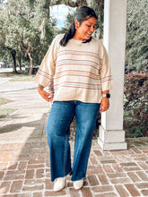 Oversize Drop Shoulder Striped Top