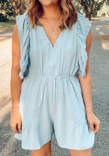 Ruffle Guest Romper | Sky Blue