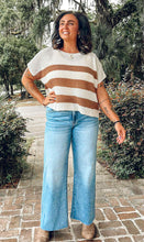 Striped Dolman Boxy Top | Mocha
