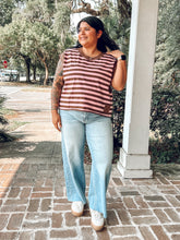 Cool Girl Striped Knit Top | Pink/Brown