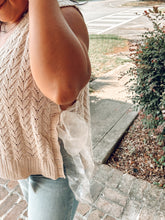 Pointelle Knit Ribbon Vest | Cream