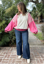 Candy Striped Sweatshirt | Pink