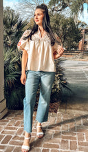 Floral Poplin Top | Cream