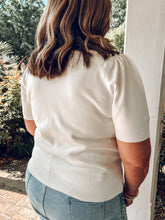 Shell Embroidered Knit Top | Cream