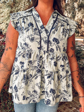 Ruffle Floral Tiered Top | Sage