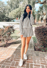 Cozy Stripe Lounge Short Set | Dark Olive