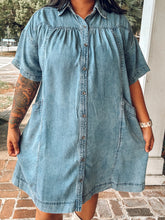 Denim Collared Button Down Dress