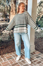 Striped Crochet Knit Sweater | Pine